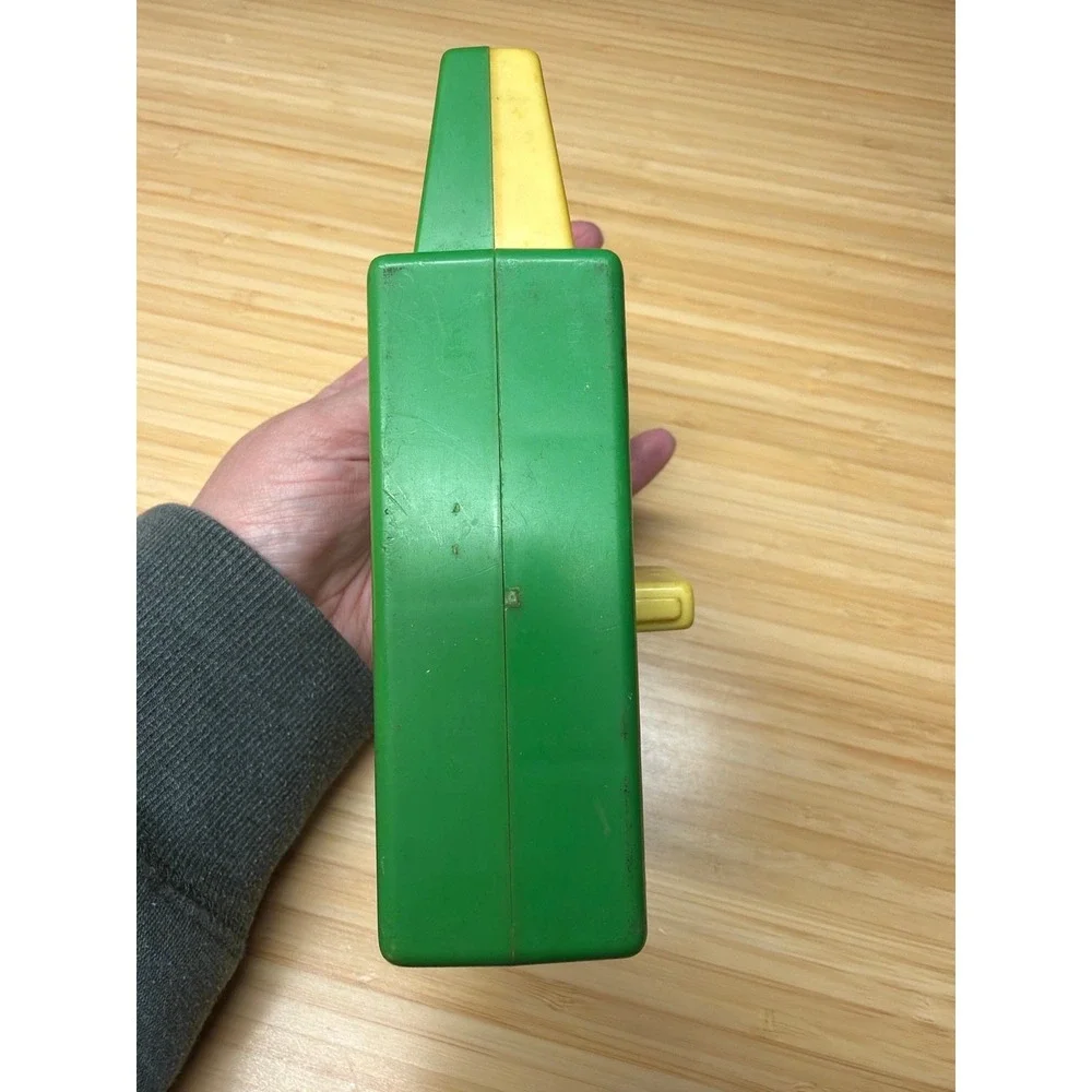Vintage Fisher Price Music Box Record Player Toyland #795 Works Green Yellow